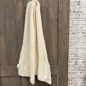 Anthropologie Ivory Textured Knit Scarf